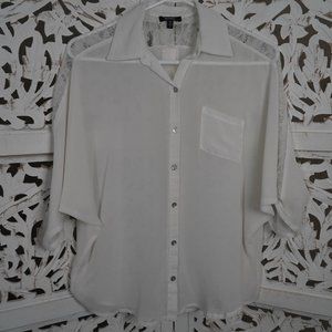 XOXO | Sheer lace detail button up